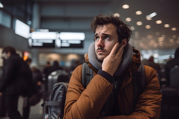 He receives a message from his girlfriend and stops the plane ready for take-off: "Stop everything, I have to get off, I have to get off." The flight is an hour late