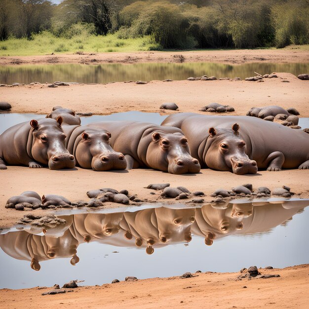 Namibia, hippos die trapped in a pond. Government spokesperson: "It is possible that they died of hunger"