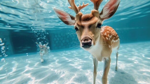 Abruzzo, the spectacle of deer swimming in Lake San Domenico: the video